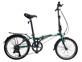 Велосипед DAHON Dream D6 складной, Turkish green. Крылья, багажник, подножка